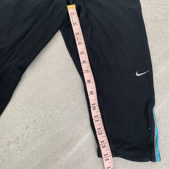 Nike Skinny Running Workout Yoga Leggings Womens Sz S Black Drawstring Tights - Picture 5 of 6